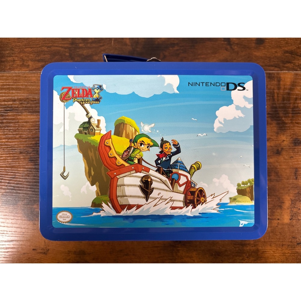 Nintendo DS Zelda Phantom Hourglass Metal Lunch Box Tin Link Linebeck Blue
